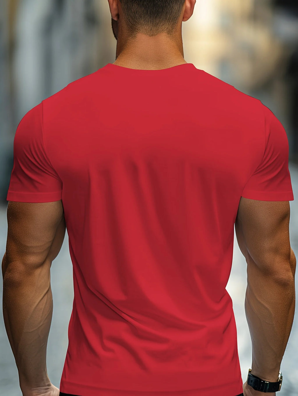 Men's  summer casual loose plus size  sports slim fit round neck short sleeve