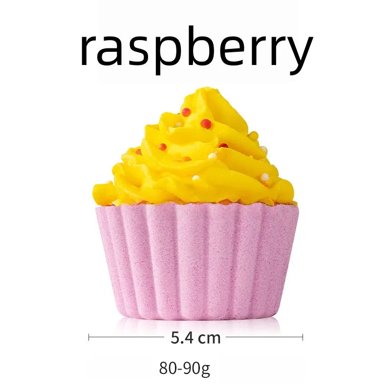 80g Cake Shape Bath Bombs Kids Safe Bubble Fizzies with Essential Oil Moisturizing Relaxing Aromatherapy Bath Salt Balls