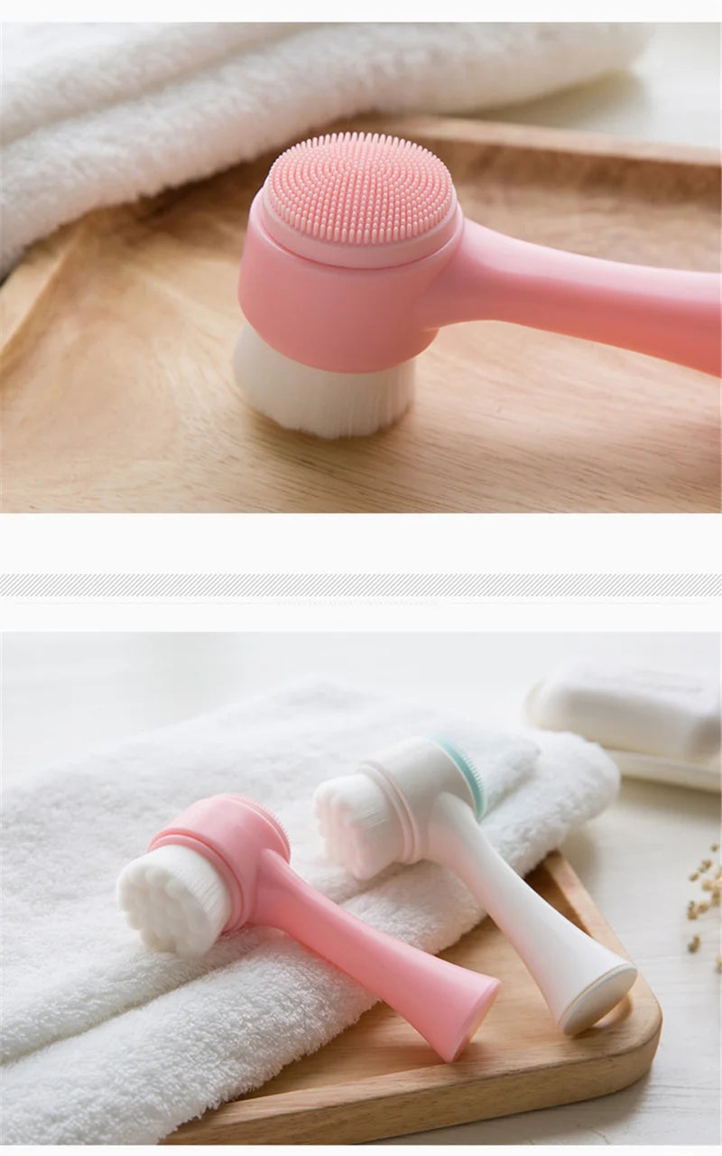 Double-Sided Silicone Facial Cleansing Brush – Deep Pore Cleanse & Gentle Exfoliation