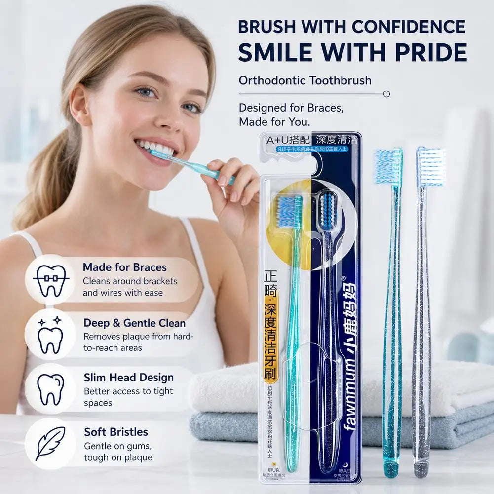 2Pcs  Toothbrush  Soft Bristle