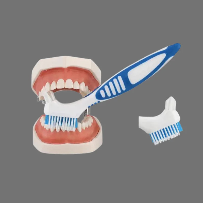 Denture double-sided toothbrush cleaning brush, denture brush, invisible braces orthodontic retainer, descaling brush, 1 piece