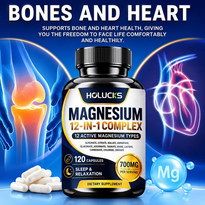 Magnesium 12-in-1 Complex | Sleep, Muscle Relaxation & Stress Relief Supplement