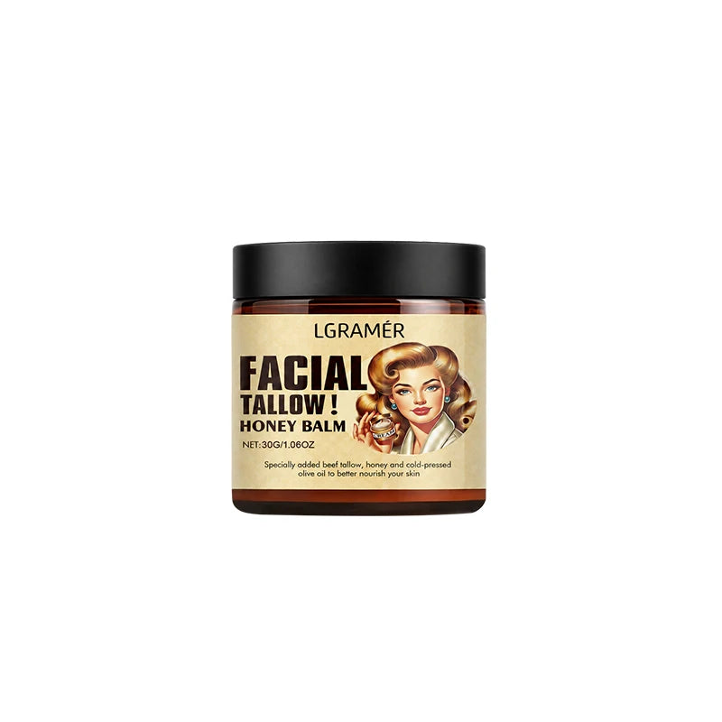 30g/60g/120g Facial Tallow Honey Balm Cream Natural Beef Tallow Face Cream with Olive Oil,Moisturizing & Nourishing for Dry Skin