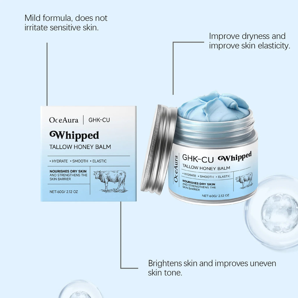 60g Beef Tallow Honey Balm Repair Moisturizer For Mature Dry Sensitive Skin Brightening Even Skin Whipped Tallow Honey Cream