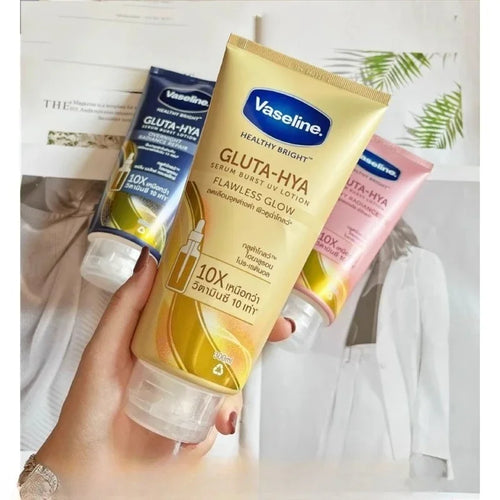 Vaseline Gluta-HYA body lotion tube, yellow, 300 ml, with white cap