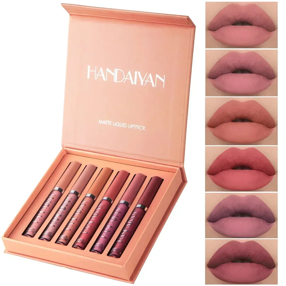 10/6 PCS Lipstick Set Matte Nude Liquid Lip Stain Makeup for women Non stick Cup Lip Gloss Waterproof Long lasting 💄💄💄💅