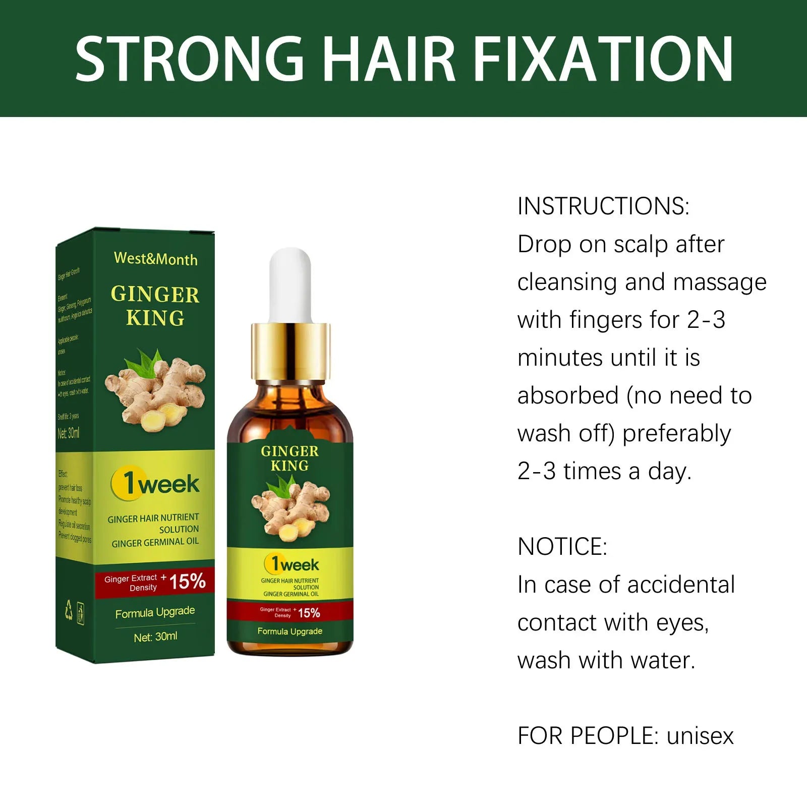 Hair Growth Serum Prevent Baldness Scalp Treatment Longer Thicken Nourishing Strengthen Ginger Regrowth Anti Hair Loss Essence