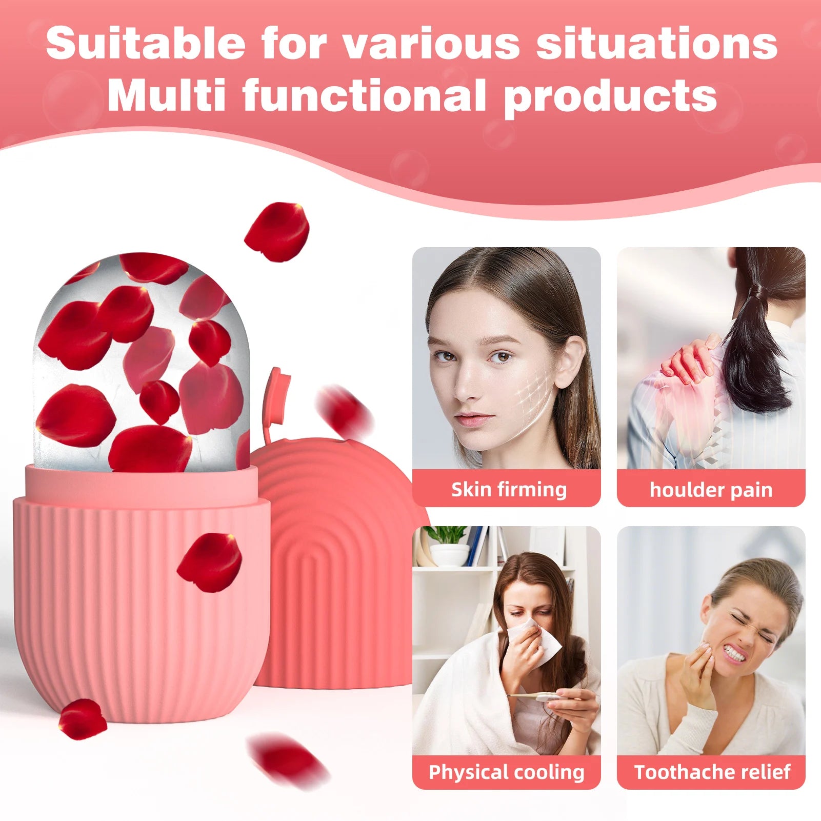 Botanica Luxe Silicone Face Ice Mold | Cryo Facial Tool for De-Puffing & Glow