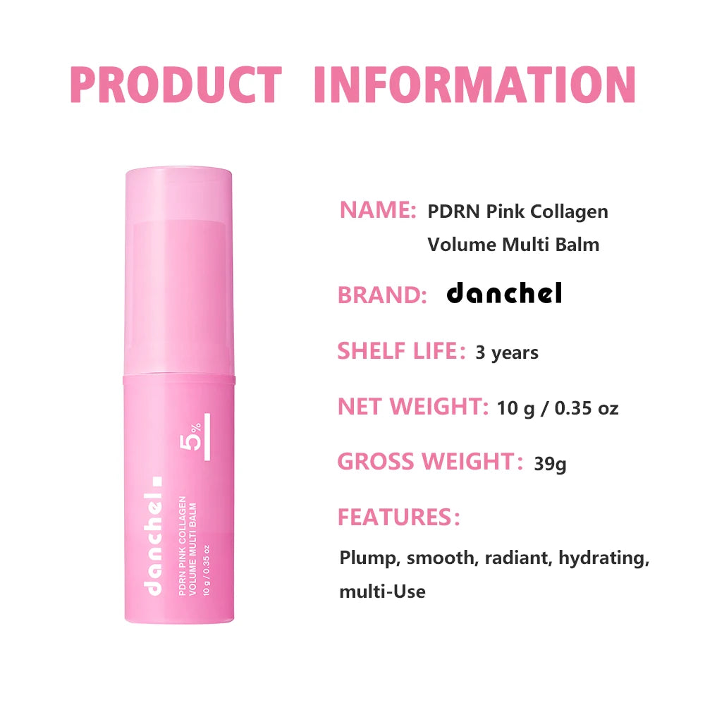 PDRN Pink Collagen Volume Multi Balm Stick | Anti-Aging Firming Treatment for Eyes, Neck & Face