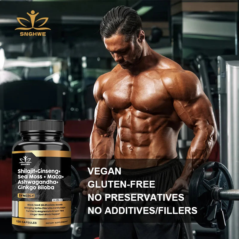 Shilajit 5-in-1 Adaptogen Complex | Ginseng, Sea Moss, Ashwagandha & Ginkgo Biloba