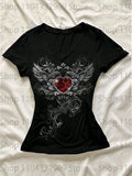 Kpop Goth Women's Cropped Gothic Star Y2k Tops