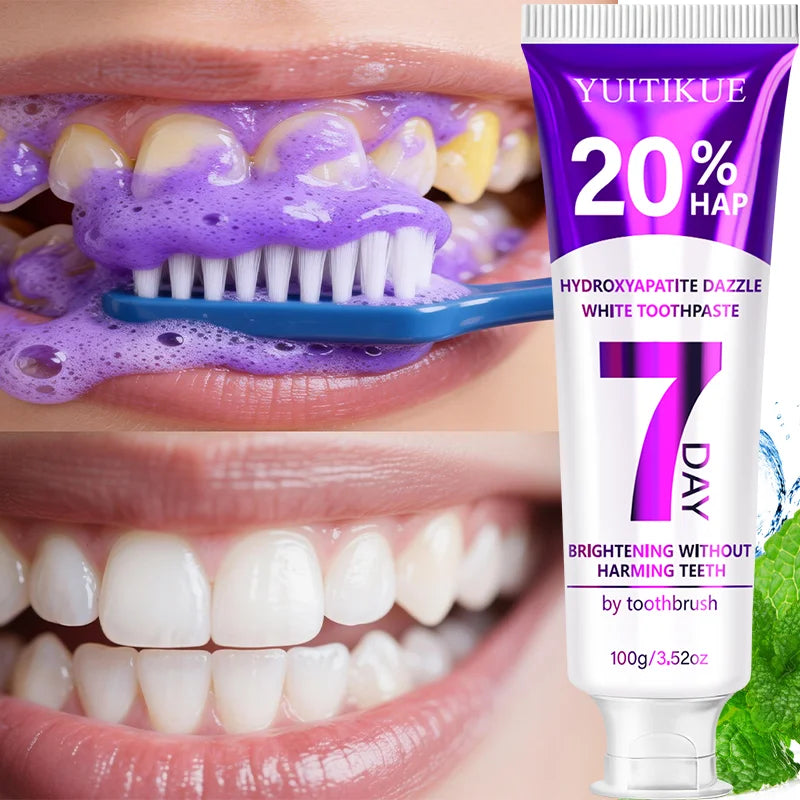 YUITIKUE Hydroxyapatite Toothpaste - Purple Formula, Refreshes Breath & Enhances Natural Tooth Shine, 100g