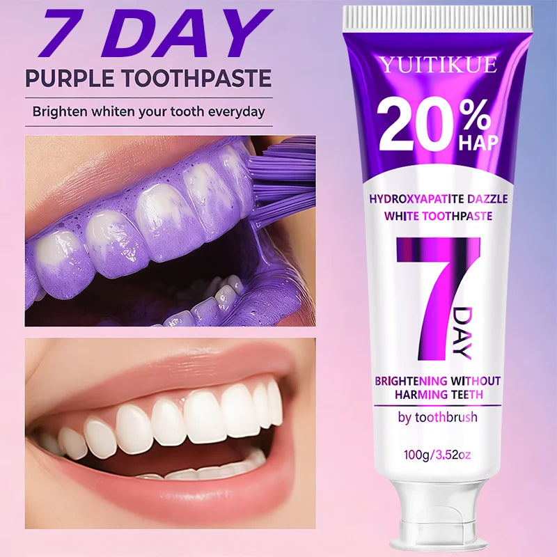 YUITIKUE Hydroxyapatite Toothpaste - Purple Formula, Refreshes Breath & Enhances Natural Tooth Shine, 100g