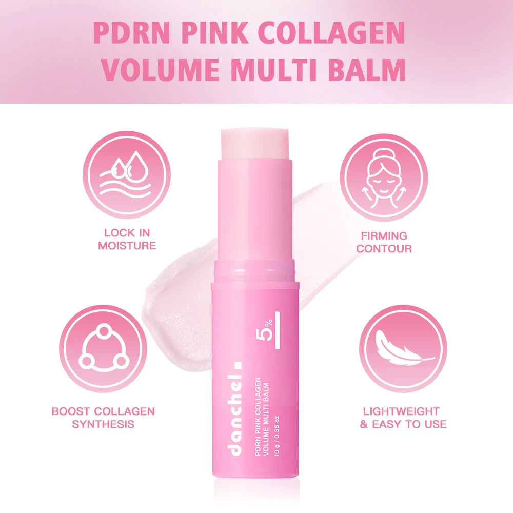 PDRN Pink Collagen Volume Multi Balm Stick | Anti-Aging Firming Treatment for Eyes, Neck & Face