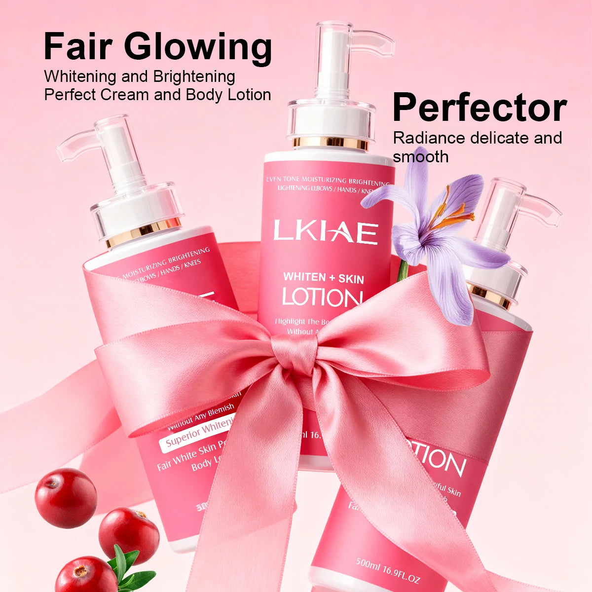 LKIAE Body Lotion for Bright & Healthy Skin, Moisturizing, Reduce Spots, Enhance Radiance, Evens Skin Tone, 500ml