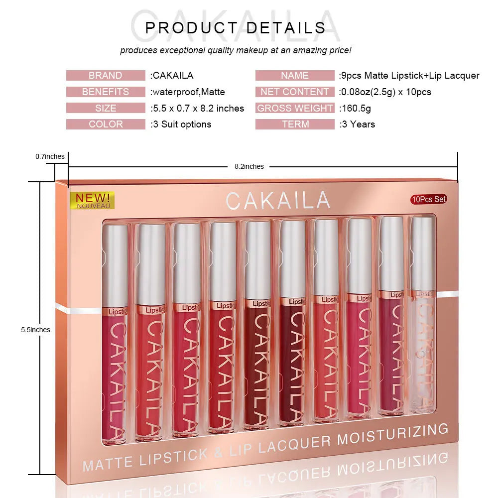 10/6 PCS Lipstick Set Matte Nude Liquid Lip Stain Makeup for women Non stick Cup Lip Gloss Waterproof Long lasting 💄💄💄💅