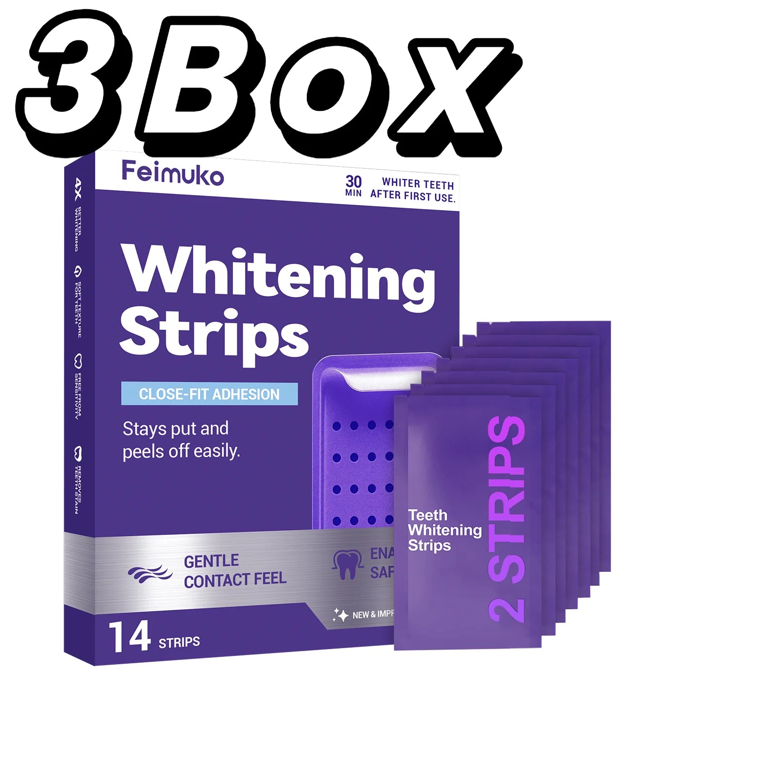 Purple Teeth Whitning Strips Oral Hygiene Mint FreshTooth Brightening Patches