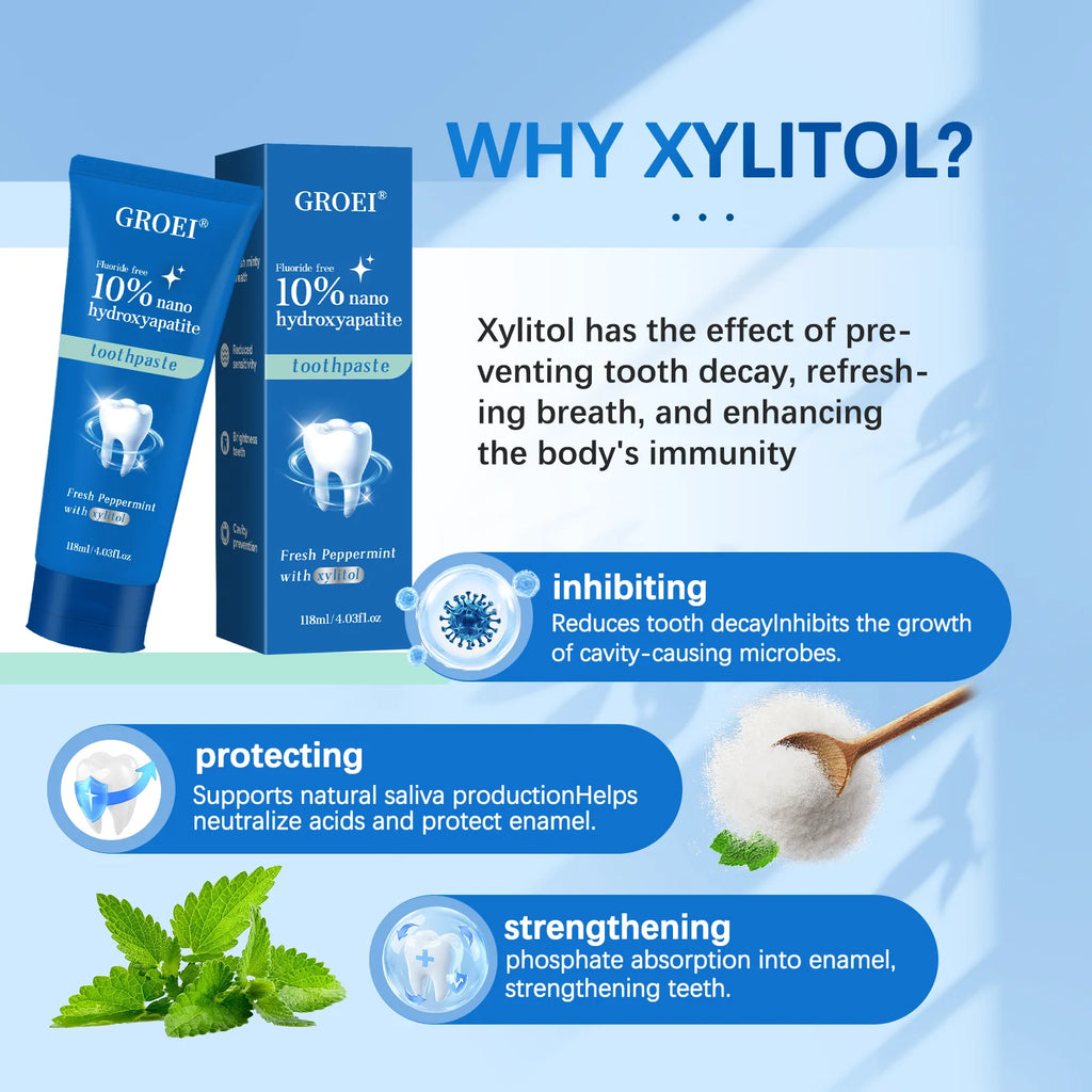 Hydroxyapatite Toothpaste Refresh Prevent Dental Cavities Stain Removal Smoke Coffee Tea Stains Sensitive Teeth Oral Hygiene