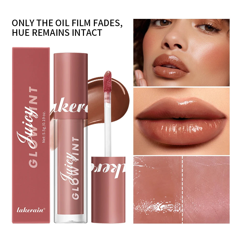 Mirror Lip Stain Lip Glaze Color Long Lasting Shiny Gloss Nude Lipstick Moisturizing Skin Brightening Cosmetics Lips Glosses