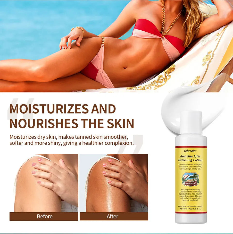 Tanning Body Lotion Long Lasting Waterproof Sweat-proof Tanning Booster Lotion Non-greasy Natural Self Tanner Lotion Makeup