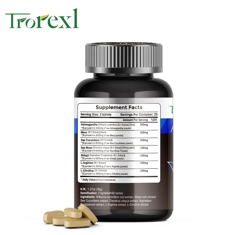 Men's Ashwagandha & Maca Energy Supplement – Stamina, Strength & Reproductive Health Support