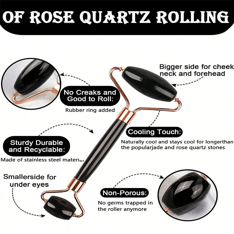 Ice Roller & Gua Sha Facial Tool Set — Lift, Contour & De-Puff