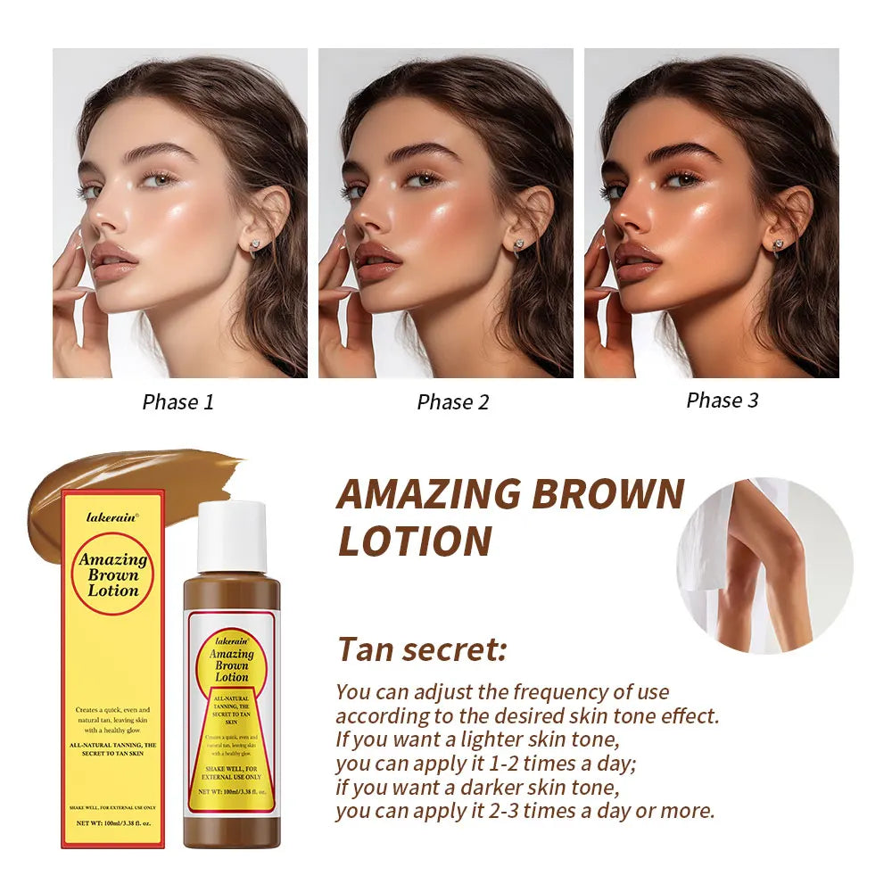 Tanning Body Lotion Long Lasting Waterproof Sweat-proof Tanning Booster Lotion Non-greasy Natural Self Tanner Lotion Makeup