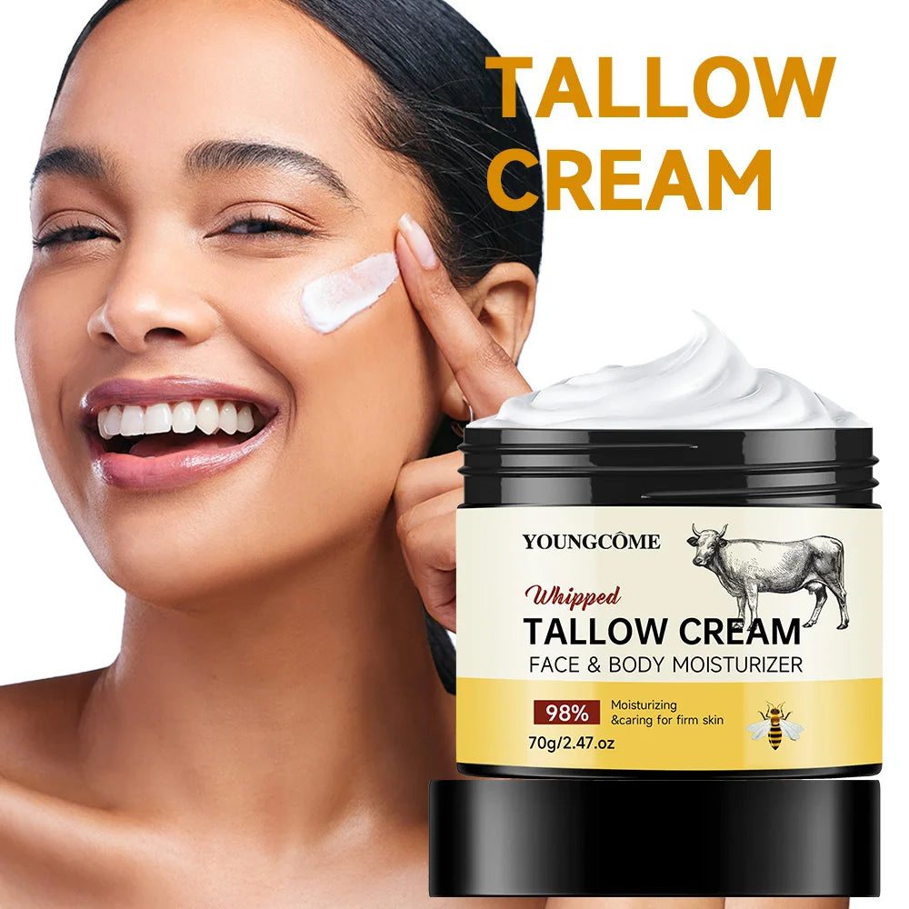 Beef Tallow Paste Deeply Moisturizer Honey Balm Brightening Wrinkle Remover Grass Fed Tallow Wild Honey Face Body Cream Skin