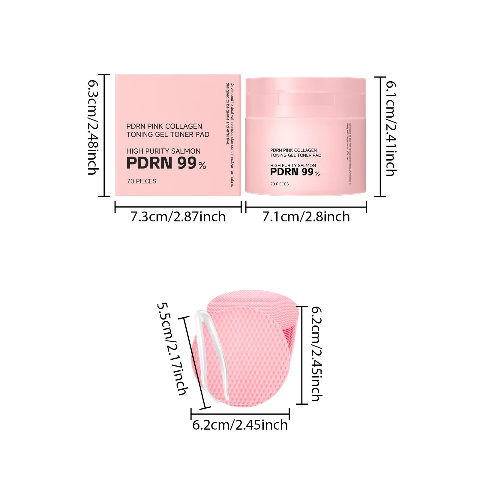 PDRN Collagen Toner Pads Repair Skin Barrier Calm Redness Hydrate Skin Reduce Skin Fine Lines Brighten Dullness Facial Toner Pad