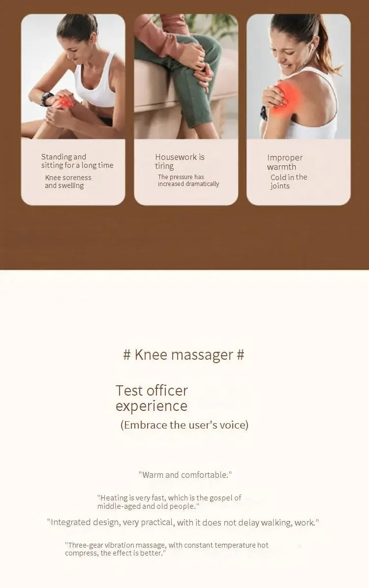 2026/Best sales Wireless Knee Massager Hot Compress for Effective Physiotherapy and Pain Relief