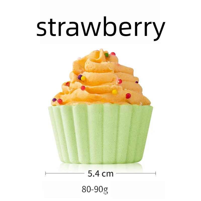 80g Cake Shape Bath Bombs Kids Safe Bubble Fizzies with Essential Oil Moisturizing Relaxing Aromatherapy Bath Salt Balls