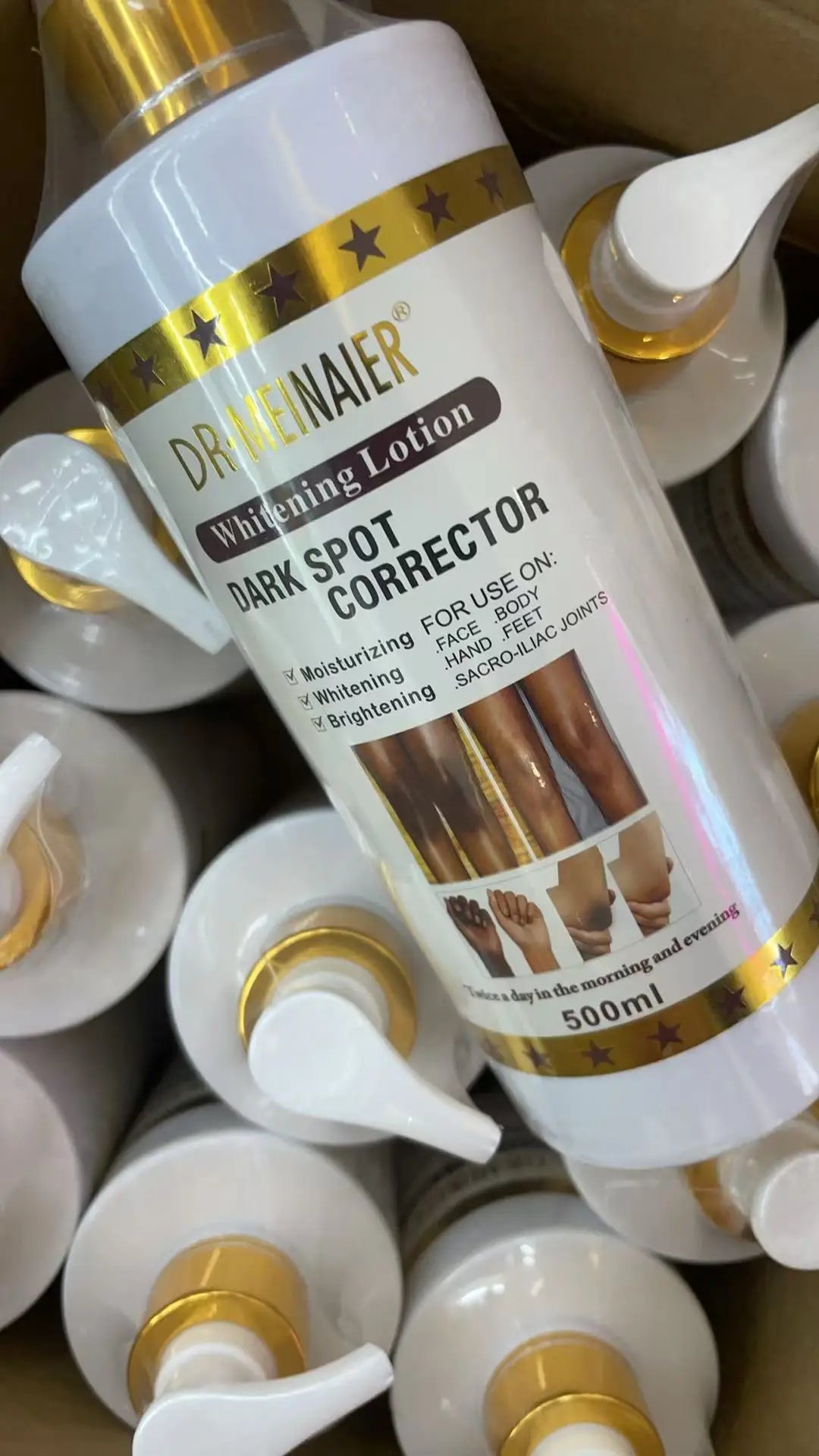 500ml Vegan Brightening Body Lotion, with AHA, Niacinamide, Moisturizing, Hydration, for All Skin Type, Radiant Skin Body Cream