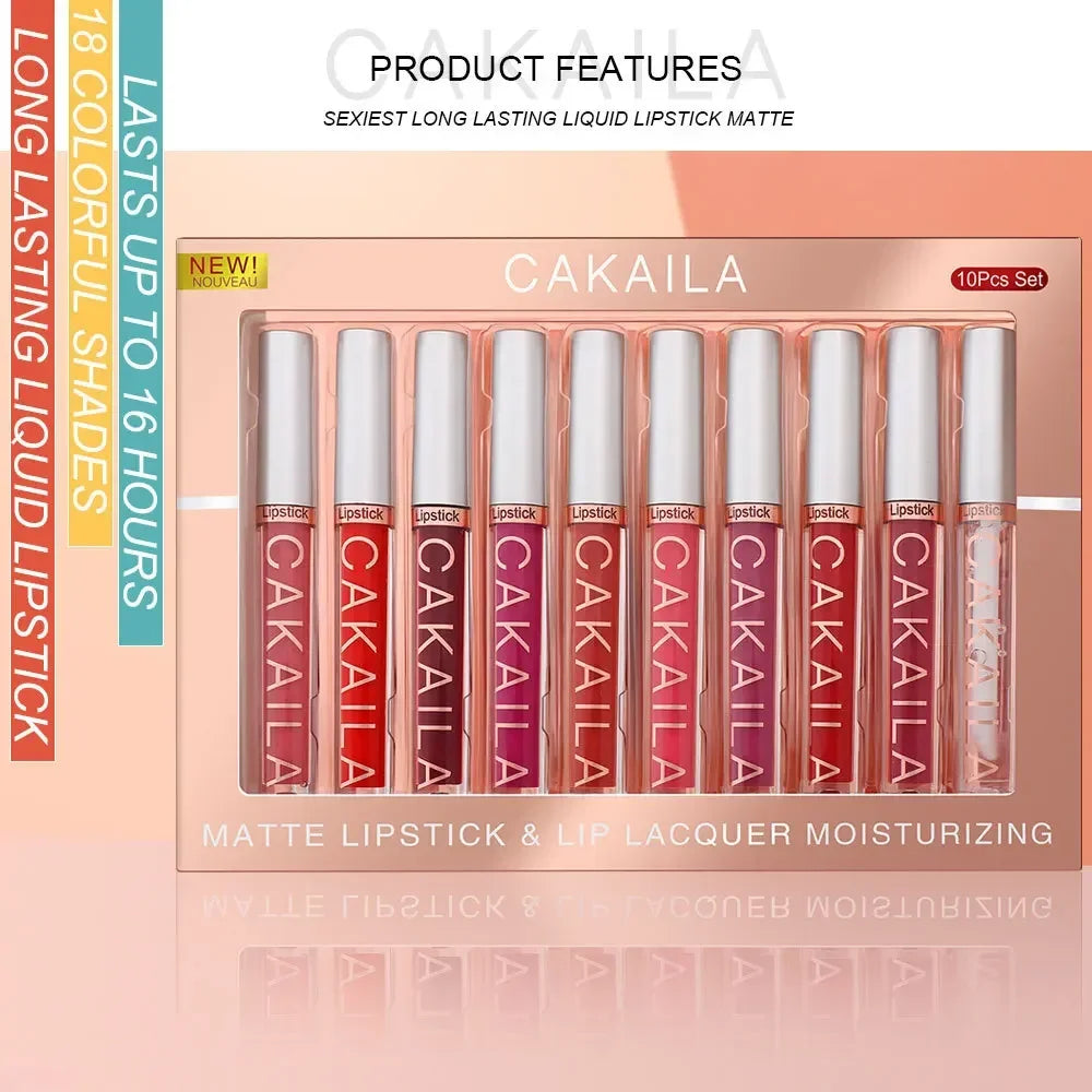 10/6 PCS Lipstick Set Matte Nude Liquid Lip Stain Makeup for women Non stick Cup Lip Gloss Waterproof Long lasting 💄💄💄💅