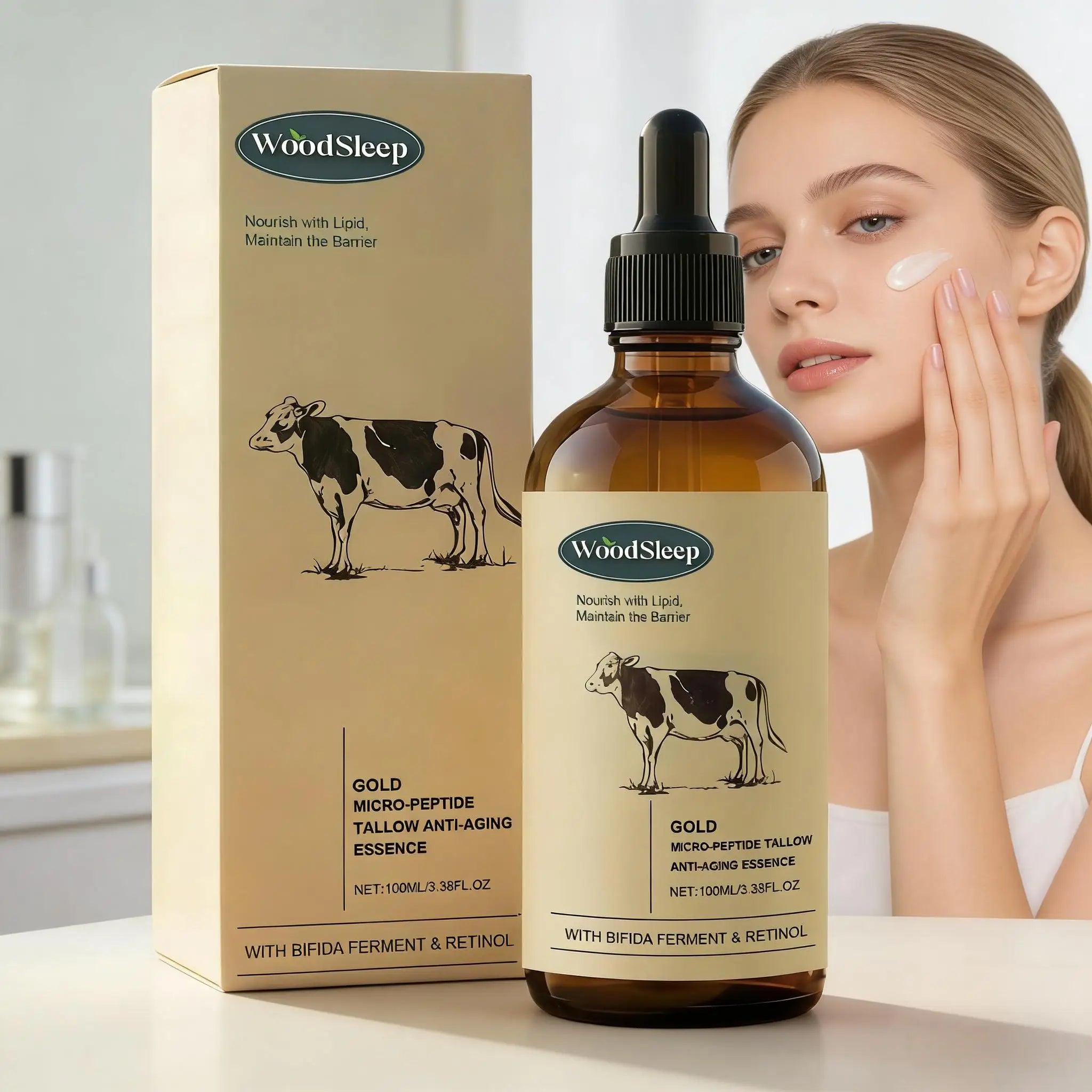Beef Tallow Serum Anti-Wrinkle Shrinking Pores Tighten Loose Skin Reduce Fine Lines Hydrating Anti Aging Moisturizing Face Care