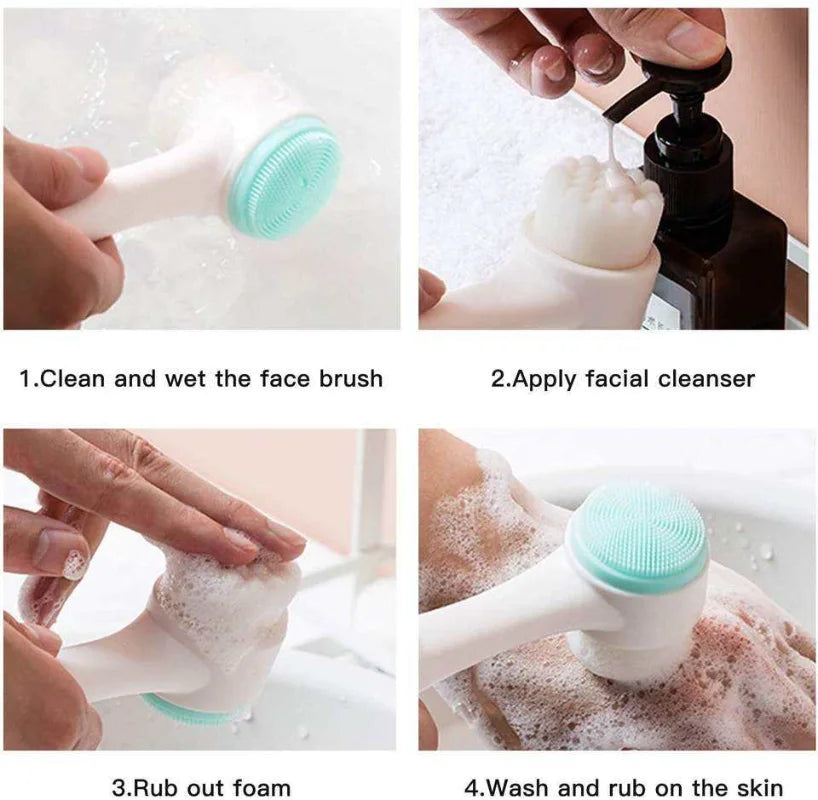Double-Sided Silicone Facial Cleansing Brush – Deep Pore Cleanse & Gentle Exfoliation