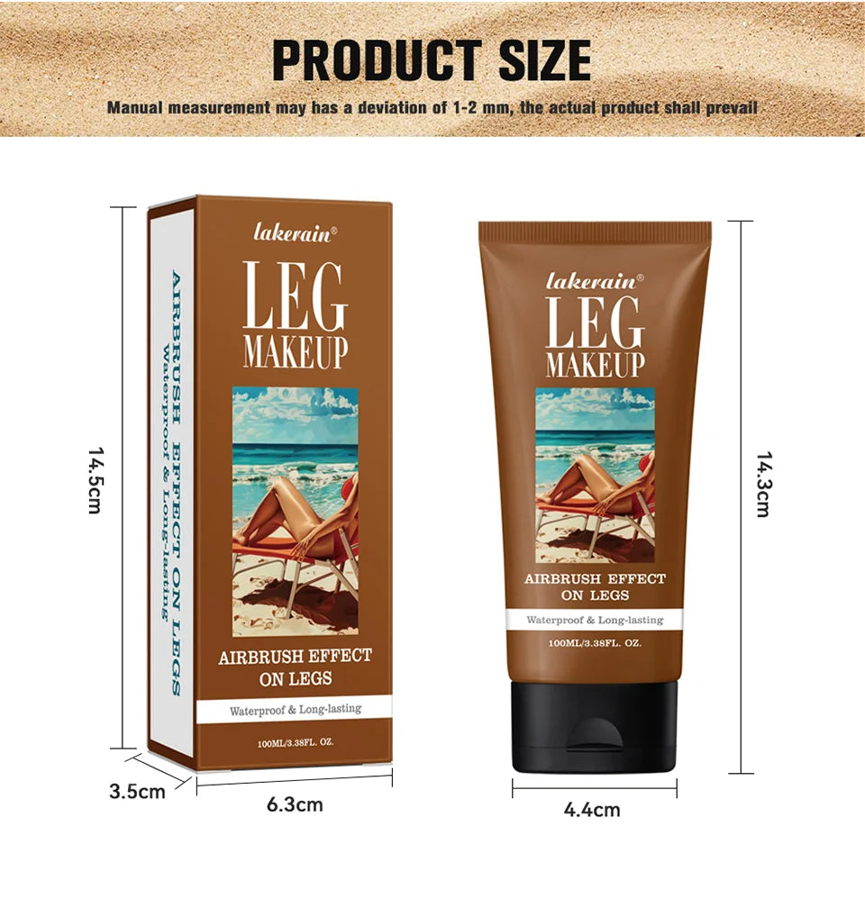 Body Foundation 100ml Tan Leg Makeup Lotion Even Skin Tone Waterproof Long Lasting Body Tanning Cream Medium Bronze Leg Makeup
