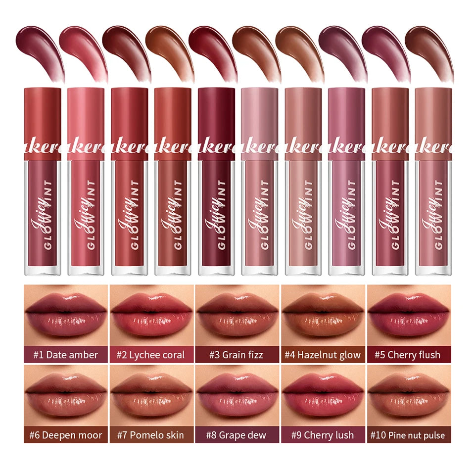 Mirror Lip Stain Lip Glaze Color Long Lasting Shiny Gloss Nude Lipstick Moisturizing Skin Brightening Cosmetics Lips Glosses