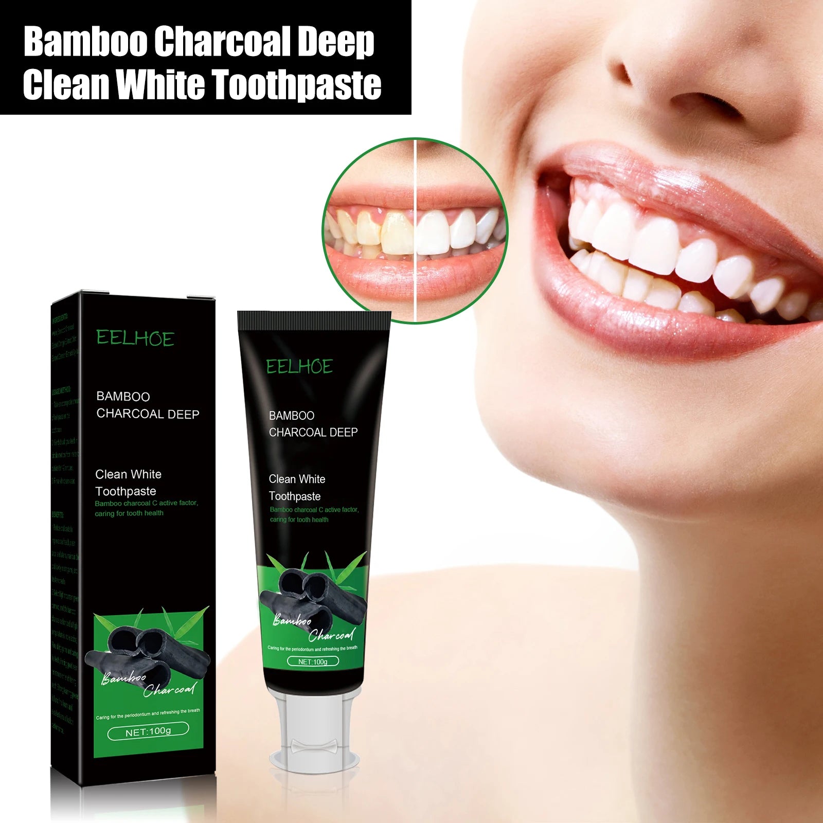 Bamboo charcoal toothpaste Remove Plaque Eliminate Oral Odors