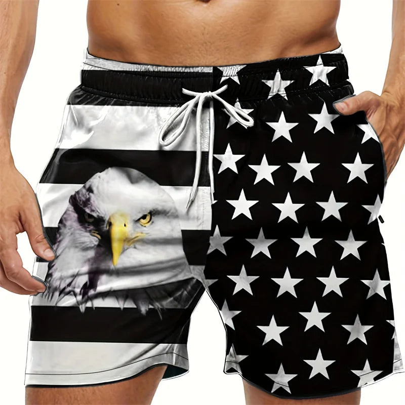 Classic USA Ireland  Flag Short Pants For Men Hawaiian Swim Trunks Summer Cool Street Surfing Beach Shorts