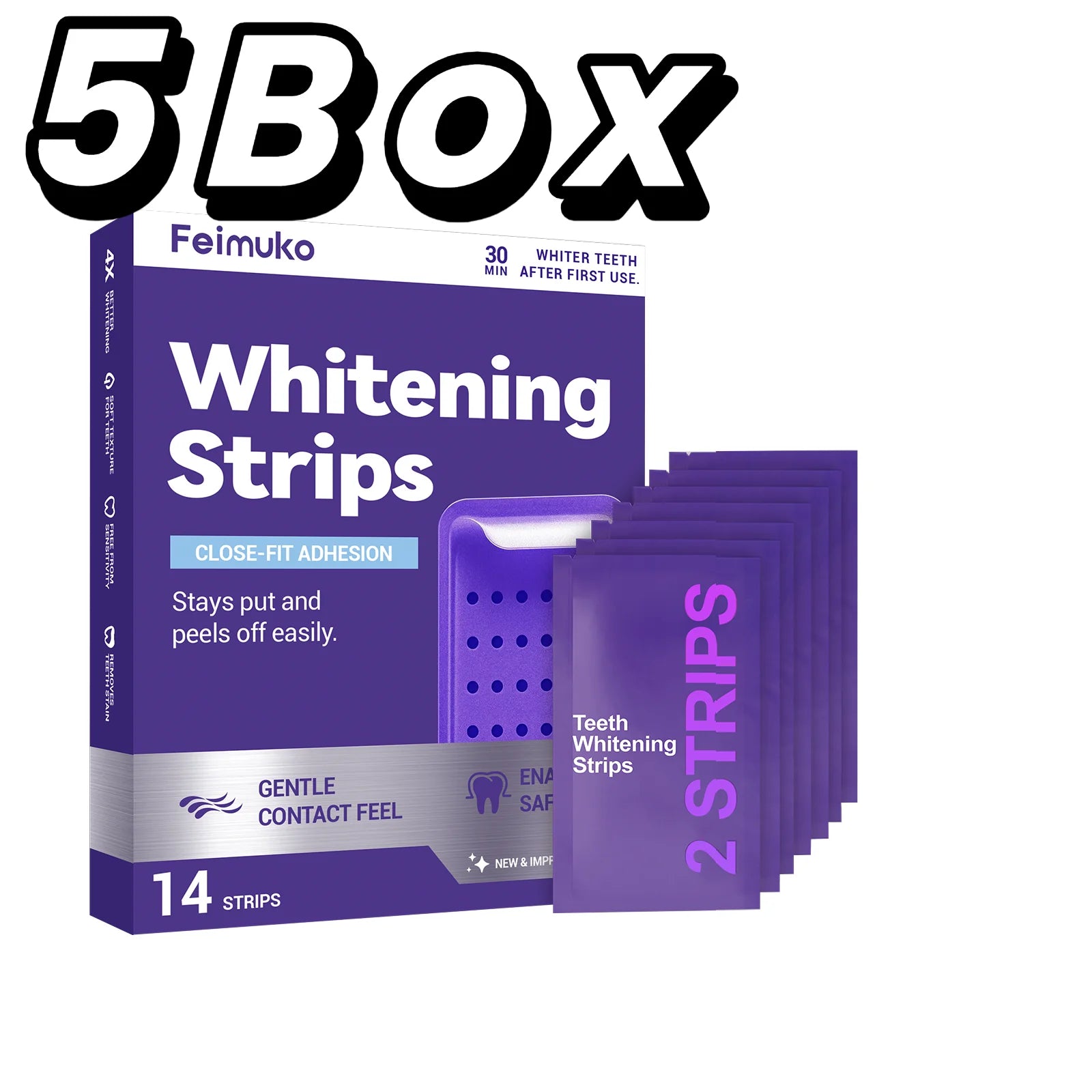 Purple Teeth Whitning Strips Oral Hygiene Mint FreshTooth Brightening Patches