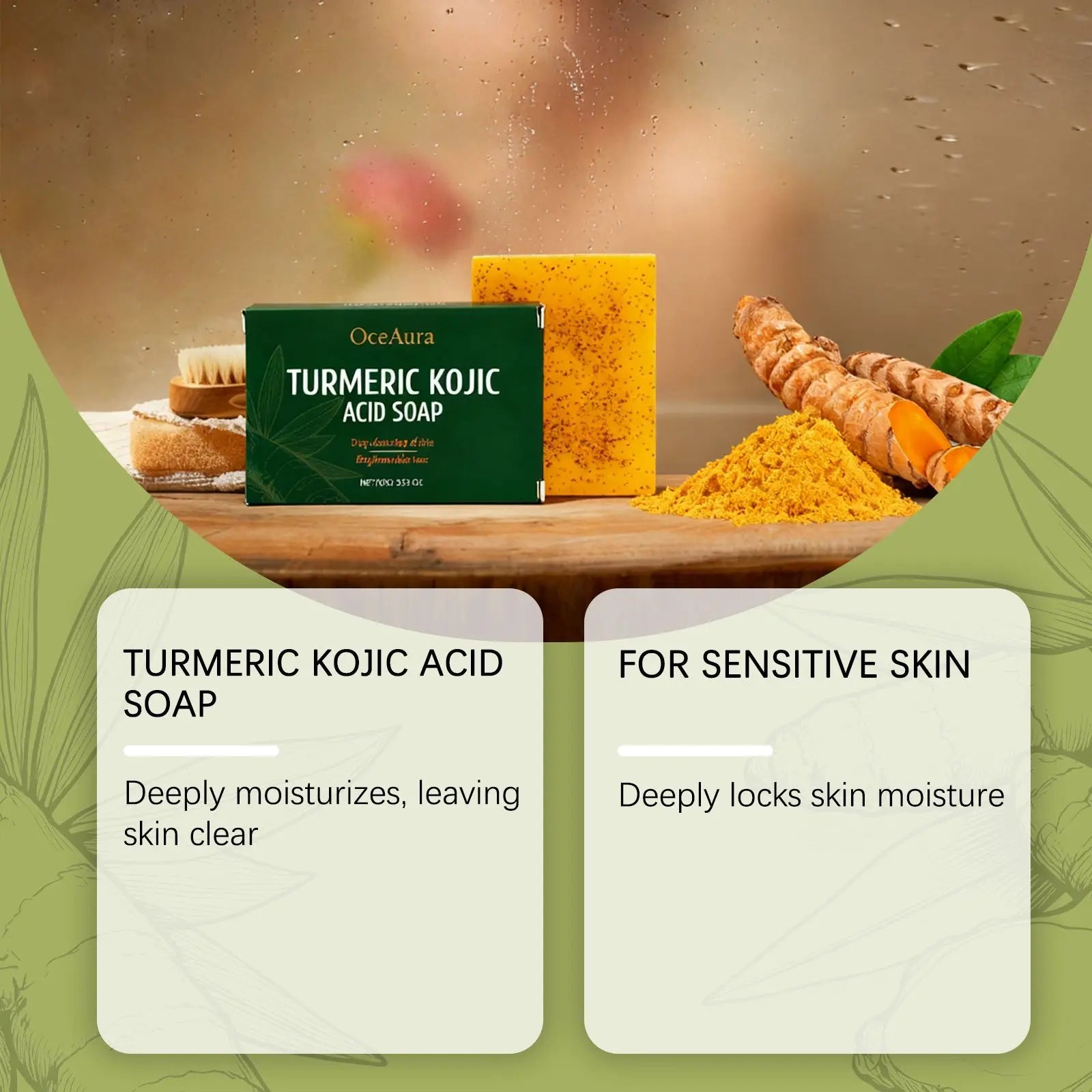 Turmeric  Soap Deep Hydration Brightening  Soft Smooth  Skin Lightening Soap 100g