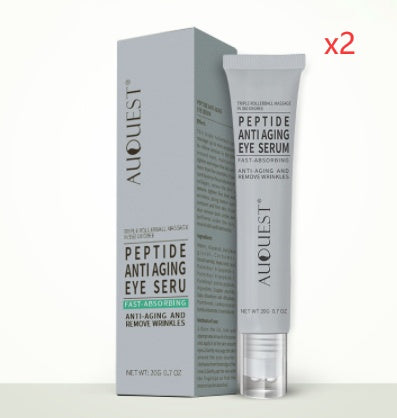 2-pack grey peptide antiaging eye serum tube with matching box