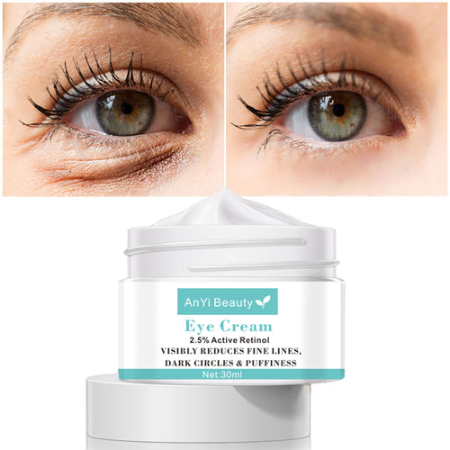 Eye cream 30 ml jar, white container with teal label (AnYi Beauty).