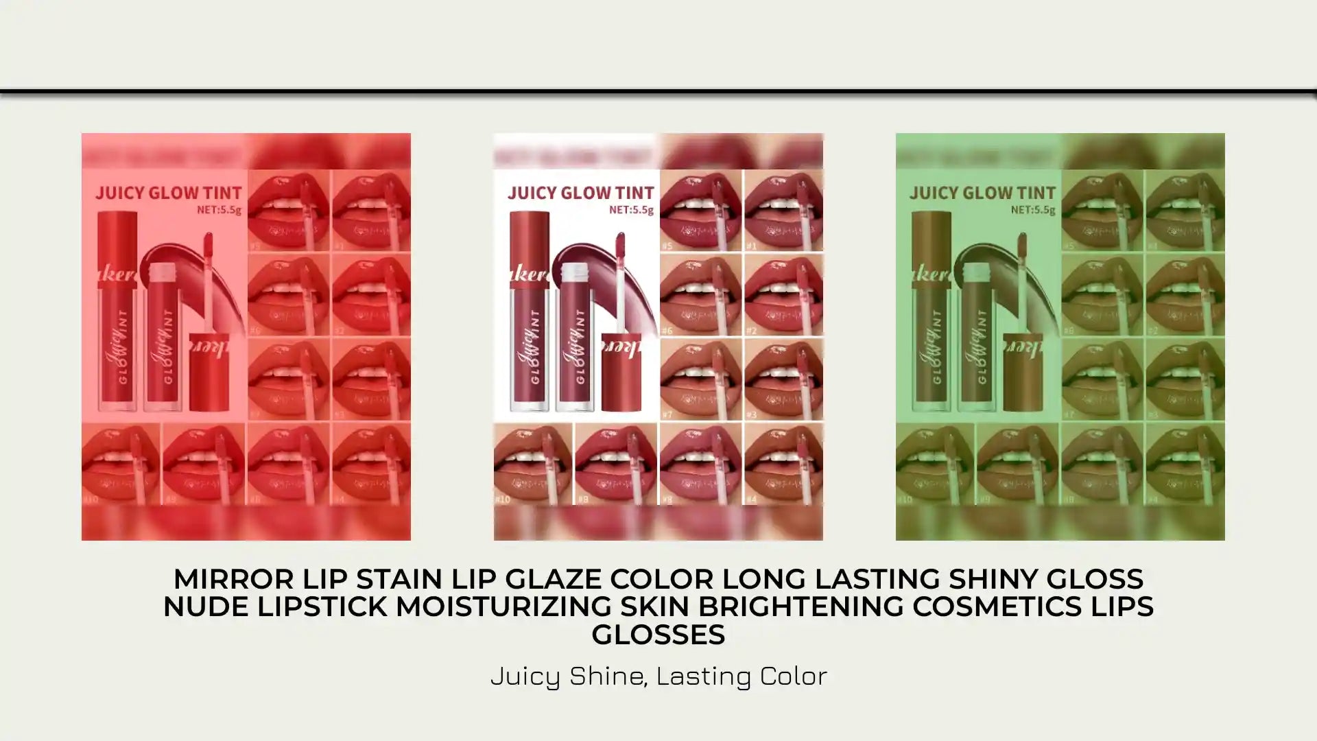 Mirror Lip Stain Lip Glaze Color Long Lasting Shiny Gloss Nude Lipstick Moisturizing Skin Brightening Cosmetics Lips Glosses by@Outfy